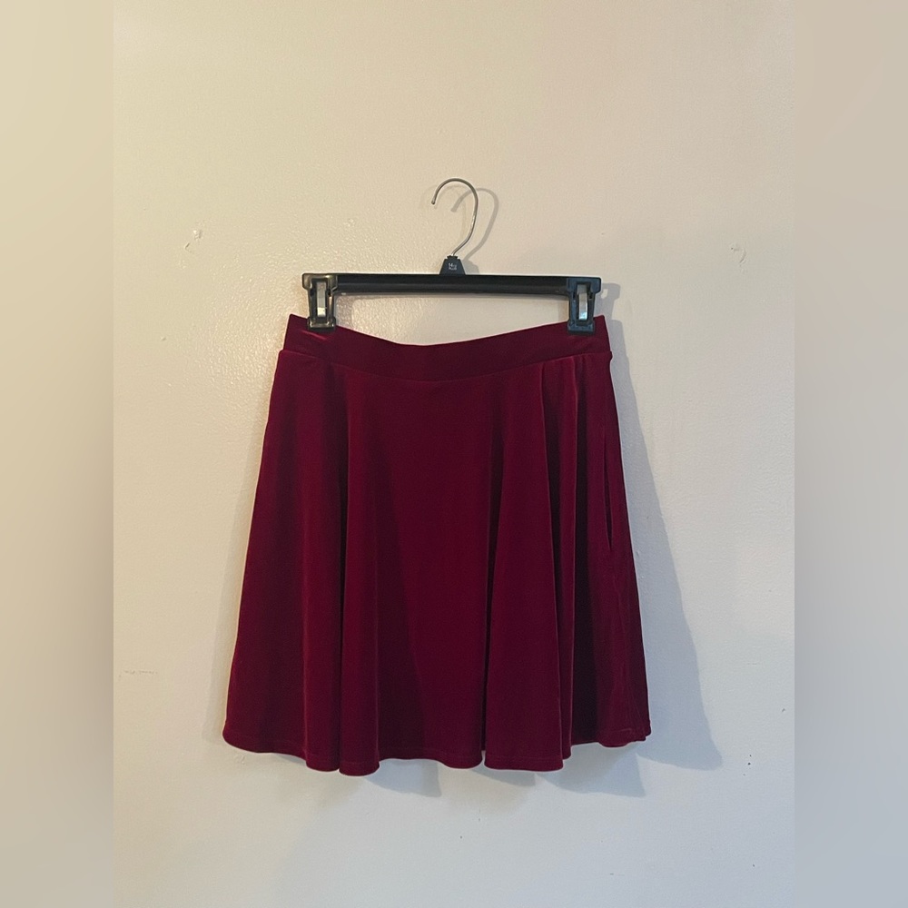 red velvet skater skirt